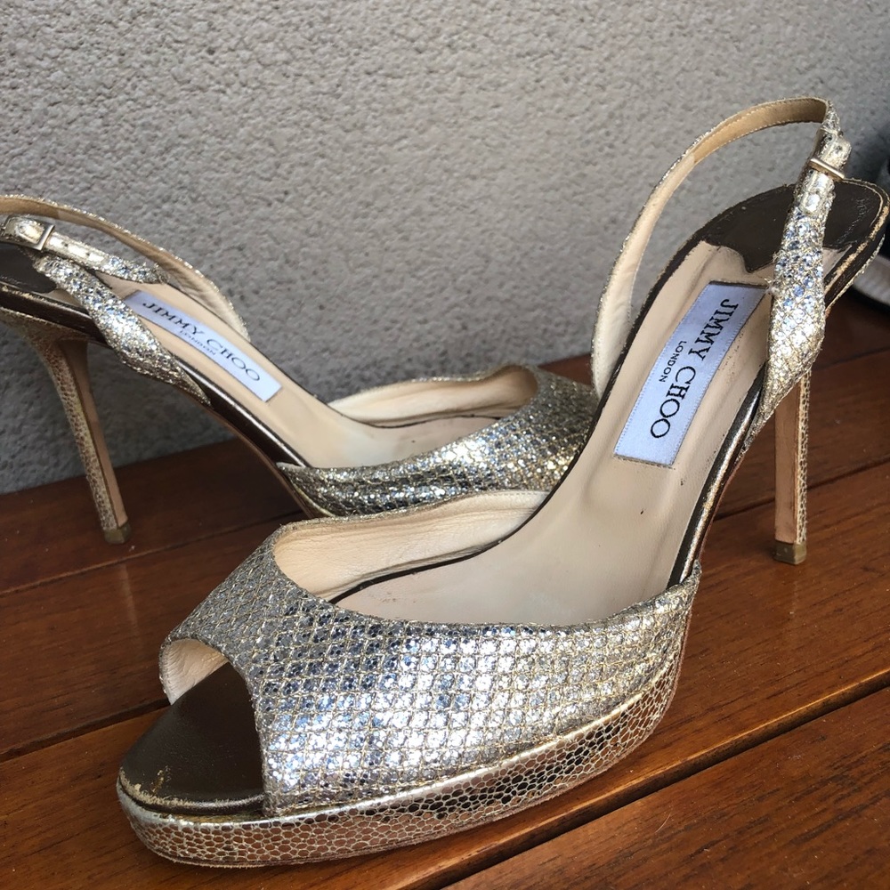 Jimmy Choo Gold Strappy Pump